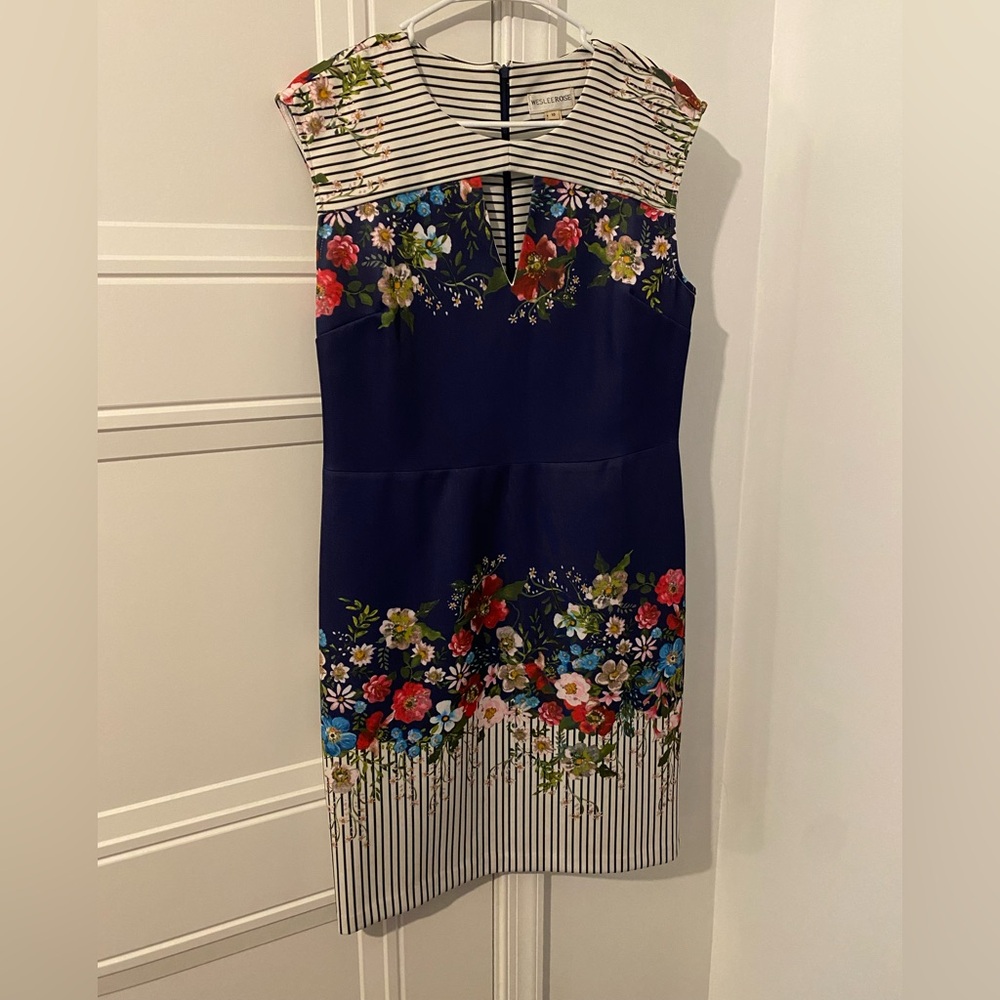 Floral Pinstripe Dress